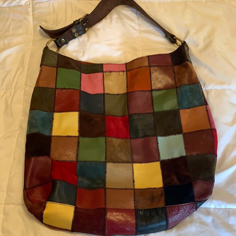 Large lucky brand patch work bag